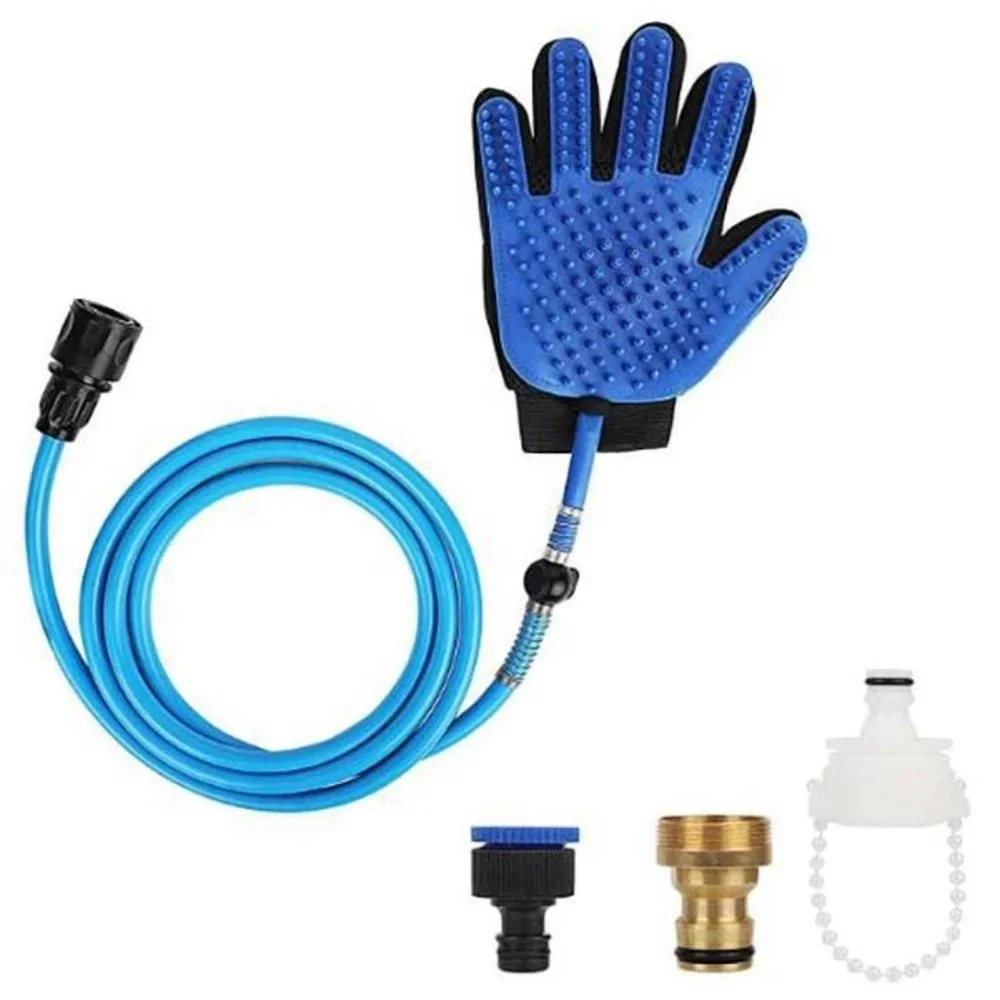3 in 1 Glove Set for Pets Brush Shower Spray Hair remover Glove, Dog & Cat Groom